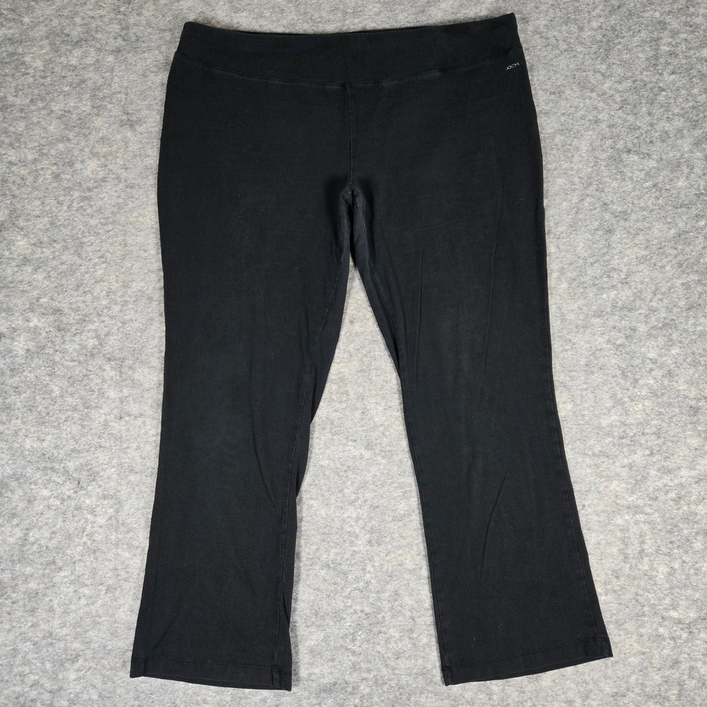 Jockey‎ Womens Black Cotton Blend Bootcut Yoga Pants 1X